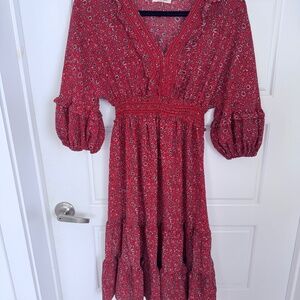 Max Studio Paisley Red dress -Size Medium